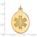 14k 31x22mm Oval Non-enameled Medical Jewelry Pendant - Image 3