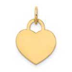14k Plain .018 Gauge Engravable Heart 15x12mm Disc Charm - Image 3