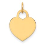 14k Plain .027 Gauge Engravable Heart 15x12mm Disc Charm