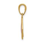 14k 14mm Hexagon Enameled Textured Back Medical Disc Pendant - Image 2