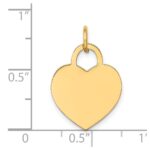 14k Plain .035 Gauge Engravable Heart 19x15mm Disc Charm - Image 4