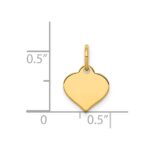 14k Plain .018 Gauge Engraveable Heart 10x10mm Disc Charm - Image 2