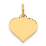14k Plain .009 Gauge Engraveable Heart 14x12mm Disc Charm