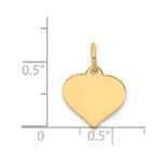 14k Plain .018 Gauge Engraveable Heart 14x12mm Disc Charm - Image 2