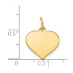 14k Plain .013 Gauge Engraveable Heart 15x14mm Disc Charm - Image 2