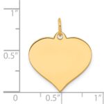 14k Plain .013 Gauge Engraveable Heart 19x18mm Disc Charm - Image 2