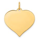 14k Plain .035 Gauge Engraveable Heart 21x20mm Disc Charm