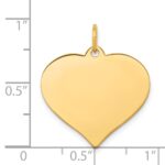 14k Plain .013 Gauge Engraveable Heart 21x20mm Disc Charm - Image 2