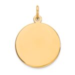 14k Plain .035 Gauge Round Engravable 17mm Disc Charm
