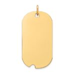 14k Plain .018 Gauge Engravable 30x16mm Dog Tag with Notch Disc Charm