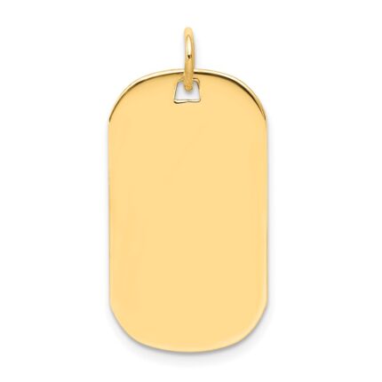 14k Plain .035 Gauge Engraveable 25x14mm Dog Tag Disc Charm