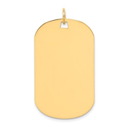 14k Plain .035 Gauge Engraveable 37x22mm Dog Tag Disc Charm
