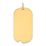 14k Plain .018 Gauge Engraveable 26x15mm Dog Tag with Notch Disc Charm - Image 2