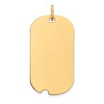 14k Plain .027 Gauge Engraveable 27x15mm Dog Tag with Notch Disc Charm