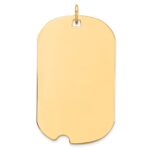 14k Plain .035 Gauge Engraveable 35x20mm Dog Tag with Notch Disc Charm