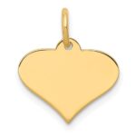 14k Plain .009 Gauge Engraveable Heart 12x14mm Disc Charm - Image 2