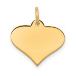 14k Plain .027 Gauge Engraveable Heart 19x21mm Disc Charm - Image 2