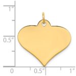 14k Plain .013 Gauge Engraveable Heart 22x25mm Disc Charm - Image 3