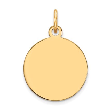 14k Plain .013 Gauge Round Engravable 15mm Disc Charm