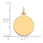 14k Plain .009 Gauge Round Engravable 15mm Disc Charm - Image 3
