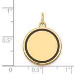 14k with Black Enamel Edge .027 Gauge Round Engravable 17mm Disc Charm - Image 3