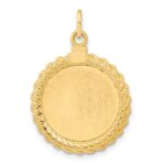 14k Plain .013 Gauge Round Engravable 20.3x18.6mm Disc with Rope Edge Charm - Image 3