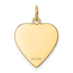 14k Plain .011 Gauge Heart Engravable 17x16.5mm Disc Charm - Image 4