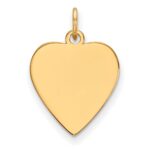 14k Plain .011 Gauge Heart Engravable 17x16.5mm Disc Charm - Image 2