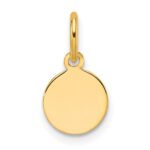 14k Plain .009 Gauge Round Engravable 7.5mm Disc Charm