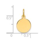 14k Plain .011 Gauge Round Engravable 10.6mm Disc Charm - Image 3