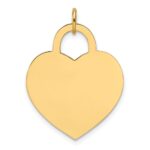 14k Plain .013 Gauge Engravable Heart 20.4x21.3mm Disc Charm