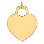 14k Plain .013 Gauge Engravable Heart 23.6x24.8mm Disc Charm - Image 3