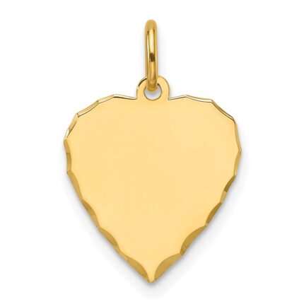14k Etched Edge .027 Gauge Engravable Heart 14.8x13.7mm Disc Charm