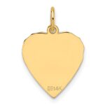 14k Etched Edge .013 Gauge Engravable Heart 14.8x13.7mm Disc Charm - Image 3