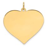 14k Plain .013 Gauge Engraveable Heart 25.7x28.9mm Disc Charm
