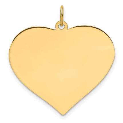14k Plain .035 Gauge Engraveable Heart 25.7x28.9mm Disc Charm