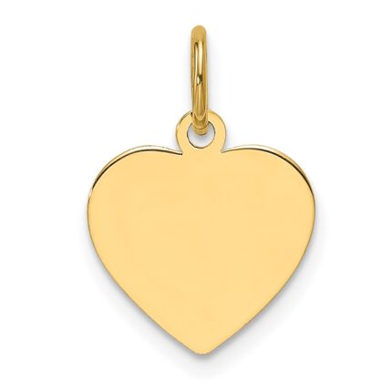 14k Plain .018 Gauge Engravable Heart 11.7x12.2mm Disc Charm