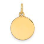 14k Plain .011 Gauge Round Engravable Disc Charm - Image 2