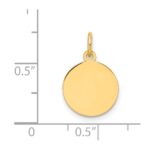 14k Plain .035 Gauge Round Engravable Disc Charm - Image 3