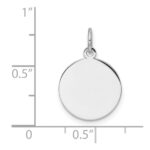 14k White Gold Plain .027 Gauge Round Engravable Disc Charm - Image 3