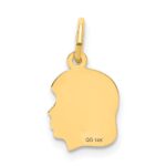 14k .013 Depth Engravable Girl Head Charm - Image 3