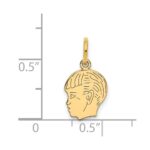 14k .011 Depth Engravable Boy Head Charm - Image 3