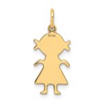 14k .018 Depth Engravable Girl Charm - Image 3