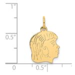 14k .018 Depth Engravable Girl Head Charm - Image 3