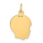 14k .013 Depth Engravable Boy Head Charm - Image 4