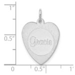 14k White Gold Heart Disc Name Charm - Image 3