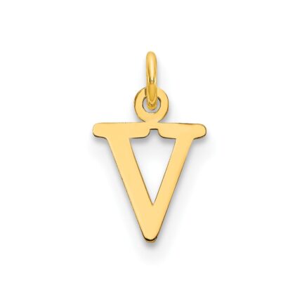 14ky Cutout Letter V Initial Pendant