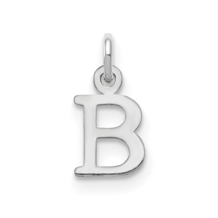 Sterling Silver Rhodium-plated Letter B Initial Charm