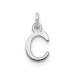 Sterling Silver Rhodium-plated Letter C Initial Charm
