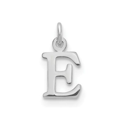 Sterling Silver Rhodium-plated Letter E Initial Charm